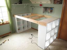 Do It Yourself White Craft Desk Diy Loft Bed Diy Crafts Desk Ikea Bookshelves