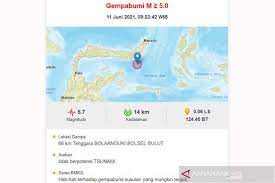 Jumat, 12 juni 2020 15:38 Gempa Bumi Magnitudo 5 7 Guncang Sulut Antara News