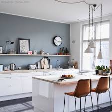 Especially those white melamine cabinets with the strip of oak on the bottom of each door. Westwing Home Living Gmbh On Instagram How Do You Like This Kitchen You Can Find Some Inspir Grey Kitchen Walls Kitchen Remodel Small Kitchen Wall Colors