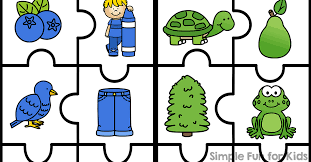 Cut apart puzzles on the. 6 Piece Color Matching Puzzles Simple Fun For Kids