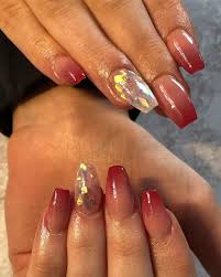 30 Amazing Ombre Transparent Nail Ideas For Fall 2020 In 2020 Ombre Nails Transparent Nails Red Ombre Nails