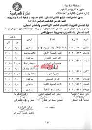 السلام عليكم ورحمة الله وبركاته أسعد الله أوقاتكم متابعينا الكرام بكل خير، نقدم لكم اليوم جدول امتحانات الصف الثالث الإعدادي 2021 وهناك تفاوت في مواعيد إمتحانات الصف الثالث الاعدادي حيث تقوم كل محافظة على حدة بالإعلان عن موعد الإمتحانات بها من خلال مديرية. Ø¬Ø¯ÙˆÙ„ Ø§Ù…ØªØ­Ø§Ù†Ø§Øª Ù…Ø­Ø§ÙØ¸Ø© Ø§Ù„ØºØ±Ø¨ÙŠØ© Ø§Ù„ØªØ±Ù… Ø§Ù„Ø£ÙˆÙ„ 2021 ÙƒØ§ÙØ© ØµÙÙˆÙ Ø§Ù„Ù†Ù‚Ù„ Ø¨Ø§Ù„Ø§Ø¨ØªØ¯Ø§Ø¦ÙŠ ÙˆØ§Ù„Ø¥Ø¹Ø¯Ø§Ø¯ÙŠ ÙˆØ§Ù„Ø«Ø§Ù†ÙˆÙŠ ÙˆØ§Ù„ØªØ¹Ù„ÙŠÙ… Ø§Ù„ÙÙ†ÙŠ Ù…ÙˆÙ‚Ø¹ ØµØ¨Ø§Ø­ Ù…ØµØ±