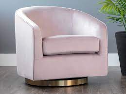 Modern swivel accent chairs for living room. Sunpan Modern Home Hazel Blush Sky Gold Swivel Accent Chair Spn104002
