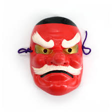Japanese tengu demon noh mask, TENGU, 9 cm