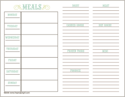 Free Calendars And Planners Menu Planner Printable Meal