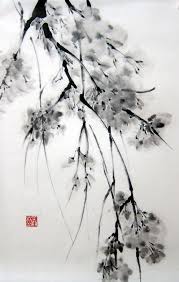 Black And White Japanese Art Wallpaper Japanese Ink Painting Suibokugasumi E Black And White Etsy Japanese Ink Painting Black And White Painting Japan Art
