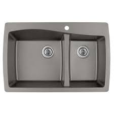White farmhouse kitchen carrera marble countertops from kitchen sinks at lowes, source:pinterest.com. Karran 34 In Concrete Quartz 1 5 Kitchen Sink Lowe S Canada
