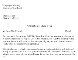We forward the new employee's bank accounts opening form with introducing by us. Stand Down Letter Due To Covid 19 Coronavirus