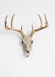 Natural Deer Skull W Gold Antlers Faux Deer Animal Skull Etsy Deer Skulls Animal Skulls Animal Skull Decor