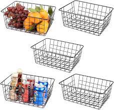 Storage baskets may not seem like the sexiest piece of home decor, but you may be surprised at what a difference they can make. Buy 5pcs Wire Storage Baskets Premium Metal Storage Organizer Basket Small Size Metal Baskets For Home Office Kitchen Black Online In Turkey B08kwf7gc8