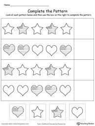 Patriotic Complete The Pattern Pattern Worksheets For Kindergarten Pattern Worksheet Ab Pattern Worksheet