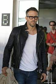 Ryan Reynolds Short Body Stylish Slim Fit Motorcycle Leather Jacket Leather Jacket Men Style Leather Jacket Men Mens Outfits