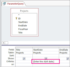 Create a new form that is not based on any table or query, and save it as qbf_form. Use Parameters To Ask For Input When Running A Query Access