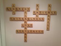 Pin By Cathy Meacham On Scrabble Fruit Of The Spirit Scrabble Wall Art Scrabble Crafts