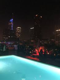 Rooftop Bar And Pool At Broken Shaker Los Angeles City View Night Pool City Night Pool Party