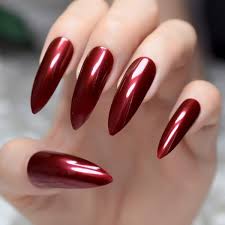 The tips are usually quite long, which allows you to trim and file first, file the sides of the nails to create a sharp point on the end. 24pcs Good Quality Acrylic False Nail Wine Red White Black Extra Long Shiny Nail Easy Apply Sharp Stiletto Artificial Nail Women Fake Extra Long Nail Long Sharp Stiletto Acrylic Nails Elegant Lady
