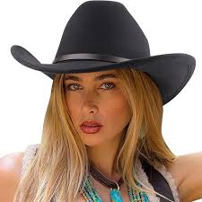 Amazon.com: UIMLK Sombrero de vaquero para hombre, sombreros de vaquera  occidental con hebilla, concierto de playa y campo, vaca Nashville,  sombrero de fieltro de ala ancha para mujer, 2, negro, Negro