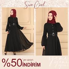 Balon Kol Sifon Tesettur Elbise The Dress Elbiseler Elbise