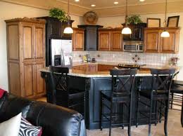 Alder Cabinets Kitchen Remodel Black Kitchen Island Living Room Kitchen