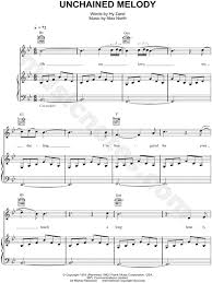 Printable film/tv pdf score is easy to learn to play. The Righteous Brothers Unchained Melody Sheet Music In Bb Major Transposable Download Print Sku Mn0133818