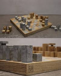 Concrete And Wood Chess Set By Tf D3sign Diy Chess Set Wood Chess Chess Set