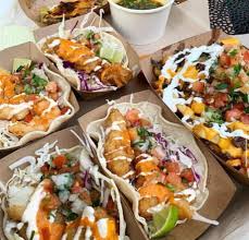 Fresh fish tacos are topped with asian slaw and quick chipotle cream for a dinner recipe that the whole family will love. Bar Food Spread Of Shrimp And Fish Tacos Loaded Carne Asada Fries And Quesabirrias From Oakland Street Food Co 9gag