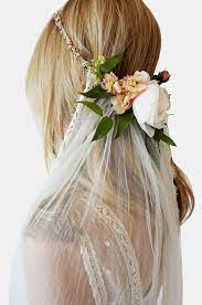 Not Crazy About These Flowers But Love The Understated Headband Of Glimmer Attached To A Low Simple Veil The Veil Pinterest Hochzeitskleid Frisur H