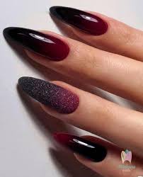 Almond Black And Red Ombre Nails Pin By Jasmine Bracken On Sdelano Red Ombre Nails Almond Acrylic Nails Plum Nails