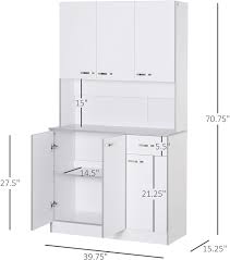 Maybe you would like to learn more about one of these? Buy Homcom 71 Freestanding Kitchen Buffet Hutch Cupboard With 6 Doors 3 Adjustable Shelves And 1 Drawer White Online In Vietnam B01m8mw5uo