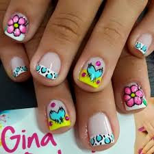 Amor Y Amistad Frances Puntos Manicura De Unas Unas Cortas Unas Decorada