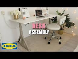 Diy Ikea Idasen Sit Stand Desk Assembly With Thyge Tabletop Youtube Ikea Diy Desk Assembly Sit Stand Desk