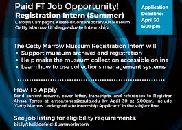 Learn the tips and tricks to writing successful cover letters. Museum Registration Internship Arts Council For Long Beach