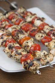 Grilled Pesto Chicken And Tomato Kabobs Wishes And Dishes Recipe Grilled Pesto Chicken Recipes Grilled Chicken Recipes