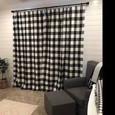 Black And White Buffalo Check Curtains 96 Inches Black And White Buffalo Check Curtains 24 Width And 50 Width Options Rod Pocket Options For Cotton Or Blackout Lining Buffalo Check Curtains Check Curtains Farmhouse Style Curtains