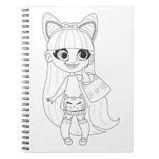Hairdorables coloring notebook | zazzle.com. Hairdorables Kat Tastic Coloring Notebook Zazzle Com Coloring Pages Art For Kids Cute Dolls