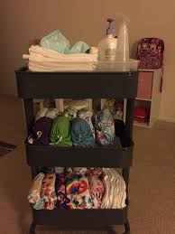 Ikea Raskog Trolley Cloth Diaper Stash Organization And Mobile Diaper Changing Station My Own Personal Setup Baby Girl Romper Baby Romper Baby Design