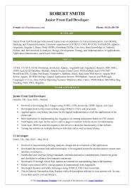 See our sample front end developer cover letter. Front End Developer Resume Samples Qwikresume