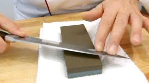 How To Sharpen A Knife With A Stone How To Sharpen Kitchen Knives Sharpening Stone Youtube
