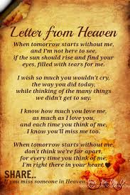 Beautiful Poem Letter From Heaven Grief Quotes Inspirational Quotes