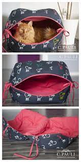 Your cat's new favorite hiding place. Diy Fabric Cat Cave Free Sewing Pattern Fabric Art Diy