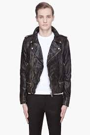 Golden Goose Black Washed Leather Chiodo Golden Biker Jacket Abbigliamento Chiodo Accessori
