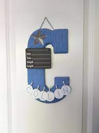 baby hospital door hanger personalized letter quot c quot with chalkboard baby door hangers baby boy wreath baby door