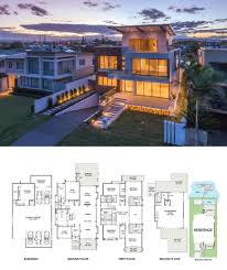 Contemporary Style Waterfront New Build In Queensland Australia House Plans Australia Mansion Floor Plan Luxury House Plans