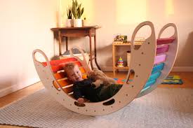 Xxl Wooden Color Rocker Balance Board Gift Montessori Waldorf Toy Swing Rainbow Birthday Wooden Rocker Kids Room Design Backyard Playset