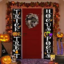 Check spelling or type a new query. Amazon Com Halloween Decorations Outdoor Halloween Decor Trick Or Treat Hocus Pocus Large Witch Banners Porch Signs For Front Door Outside Yard Garland Party Supplies Orange Black Patio Lawn Garden