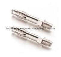 OEM/ODM Brass Gold Plated Banana Plug 4mm Connector Pin Male M3 Thread Hex  Screw Lock PCB Mount
