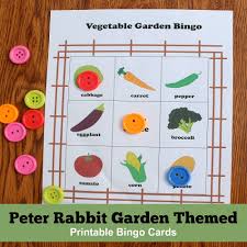 Peter Rabbit Garden Themed Printable Bingo Cards There Are Ten Cards In This Set It Would Be Fun To Play Bingo Printable Bingo Cards Printable Rabbit Garden