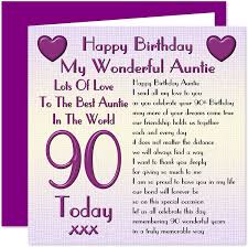 Happy birthday aunty quotes and cards | a nice collection of sweet and heartfelt birthday wishes for aunt from her niece or nephew (with images). Auntie 90th Happy Birthday Card Lots Of Love To The Best Auntie In The World 90 Today Amazon Co Uk Stationery Office Supplies