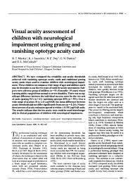 pdf visual acuity assessment of children with neurological