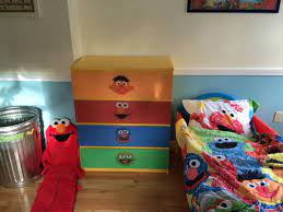 Great deal at value price!!! Best Sesame Street Elmo Toddler Bed Ikea Dresser Bedroom Set Oscar Trash Can Some Plush Characters Other Wall Decals Mattress Incl For Sale In Portsmouth New Hampshire For 2021